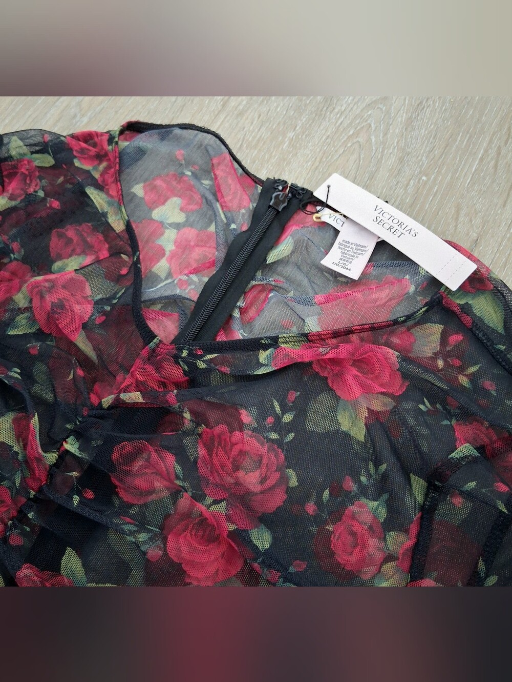 Victoria's Secret Very Sexy Rose Mesh Shirred Bodysiut - Picture 4 of 5